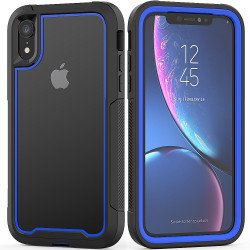 iPhone Xs Max Clear Dual Defense Case (Blue)